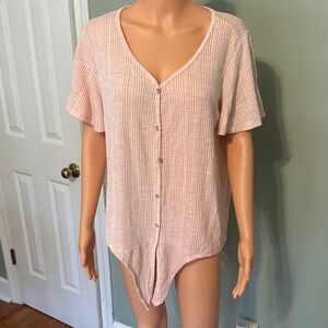French Laundry Peach Button-Down Blouse